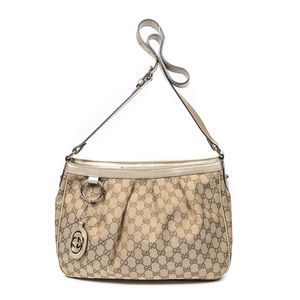 Gucci Sukey Messenger   in Beige/Brown/Gold Monogrammed Canvas